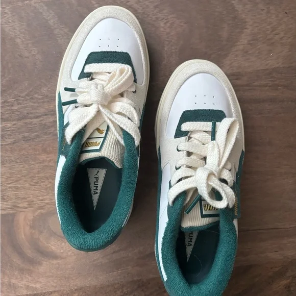 Puma Teal Suede and White Formstrip Athletic Sneakers Puma Womens Suede Classics 355462-32 Green White Suede  main image 2